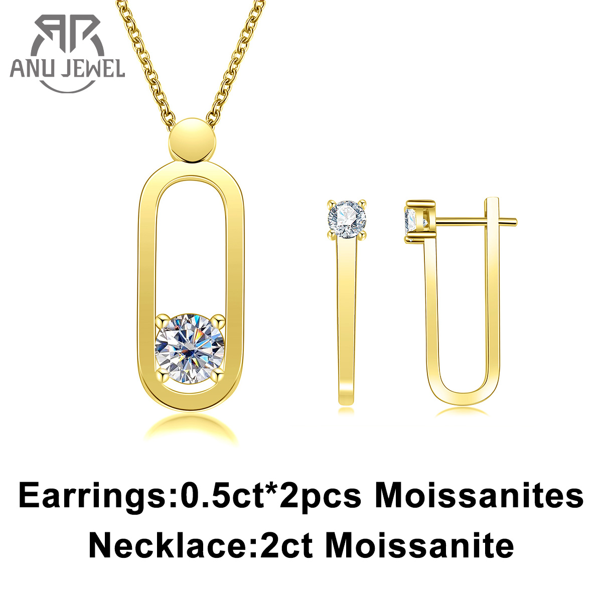 Ansi Chain - AnuJewel 2ct D Colore Moissanite Pin