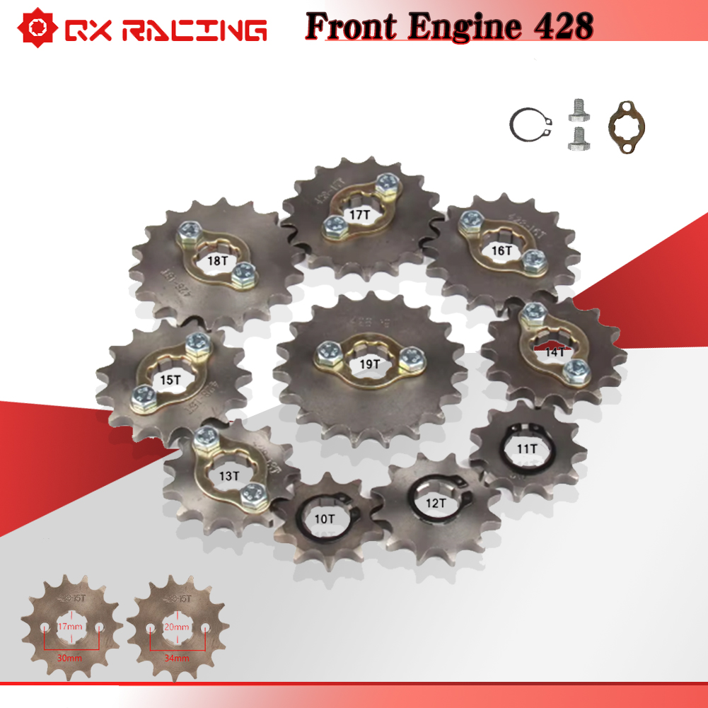 428 Chain - 17 20mm 10T-19T Pignone Motore Anteriore