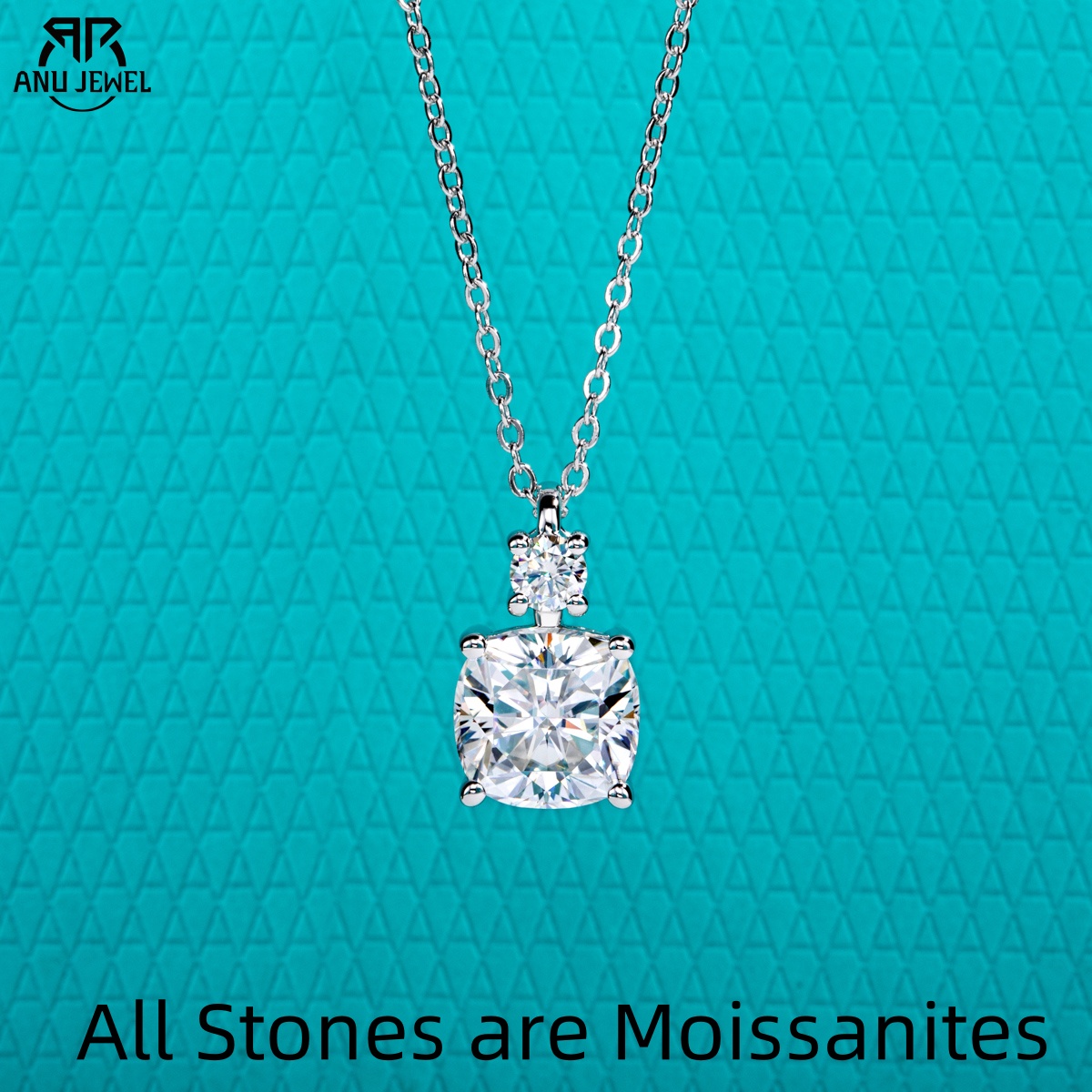 Ansi Chain - AnuJewel 2ct/2.5ct Taglio Cuscino Moissanite Ciondolo