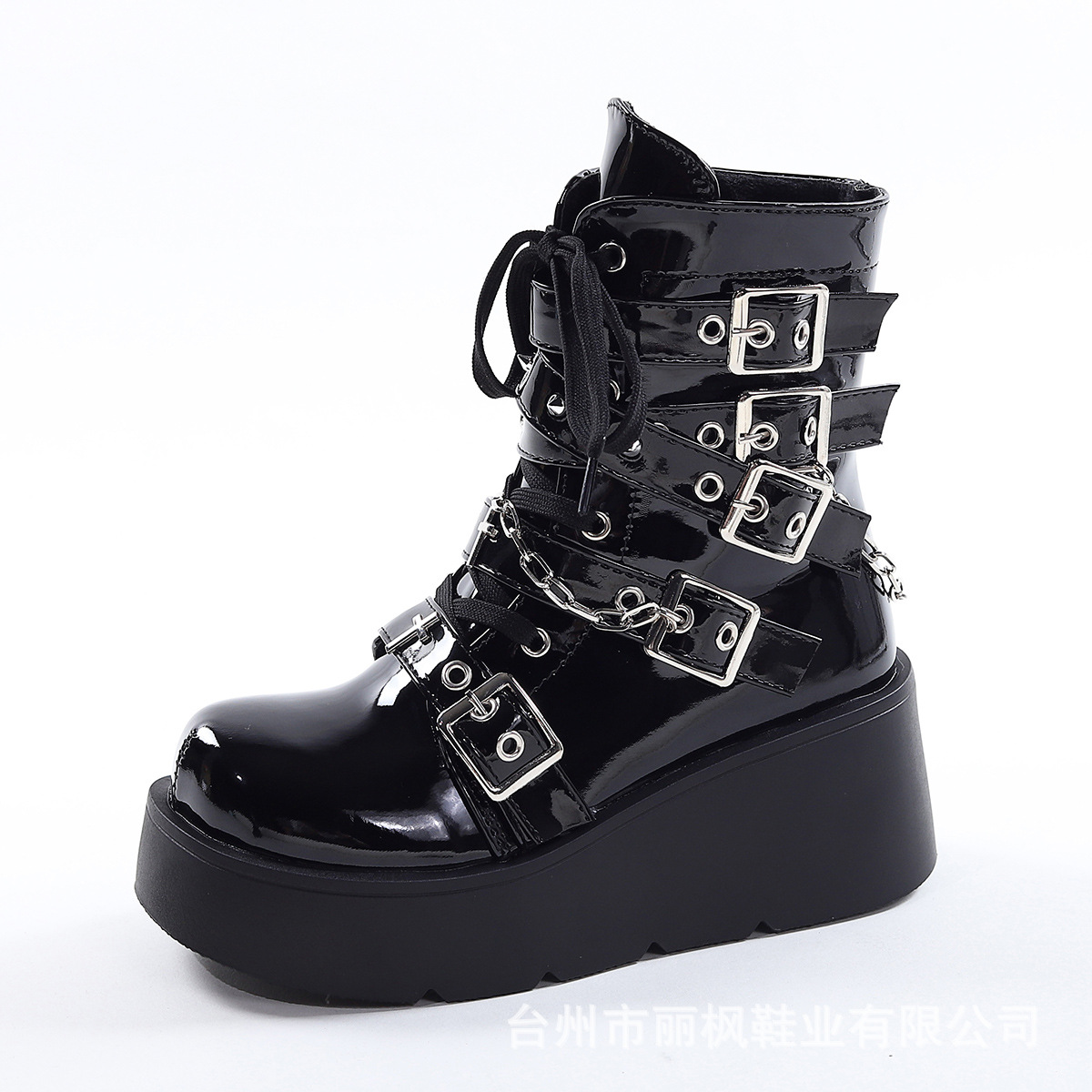 Stivaletti punk in pelle verni - Motorcycle Chain recensione e prezzo
